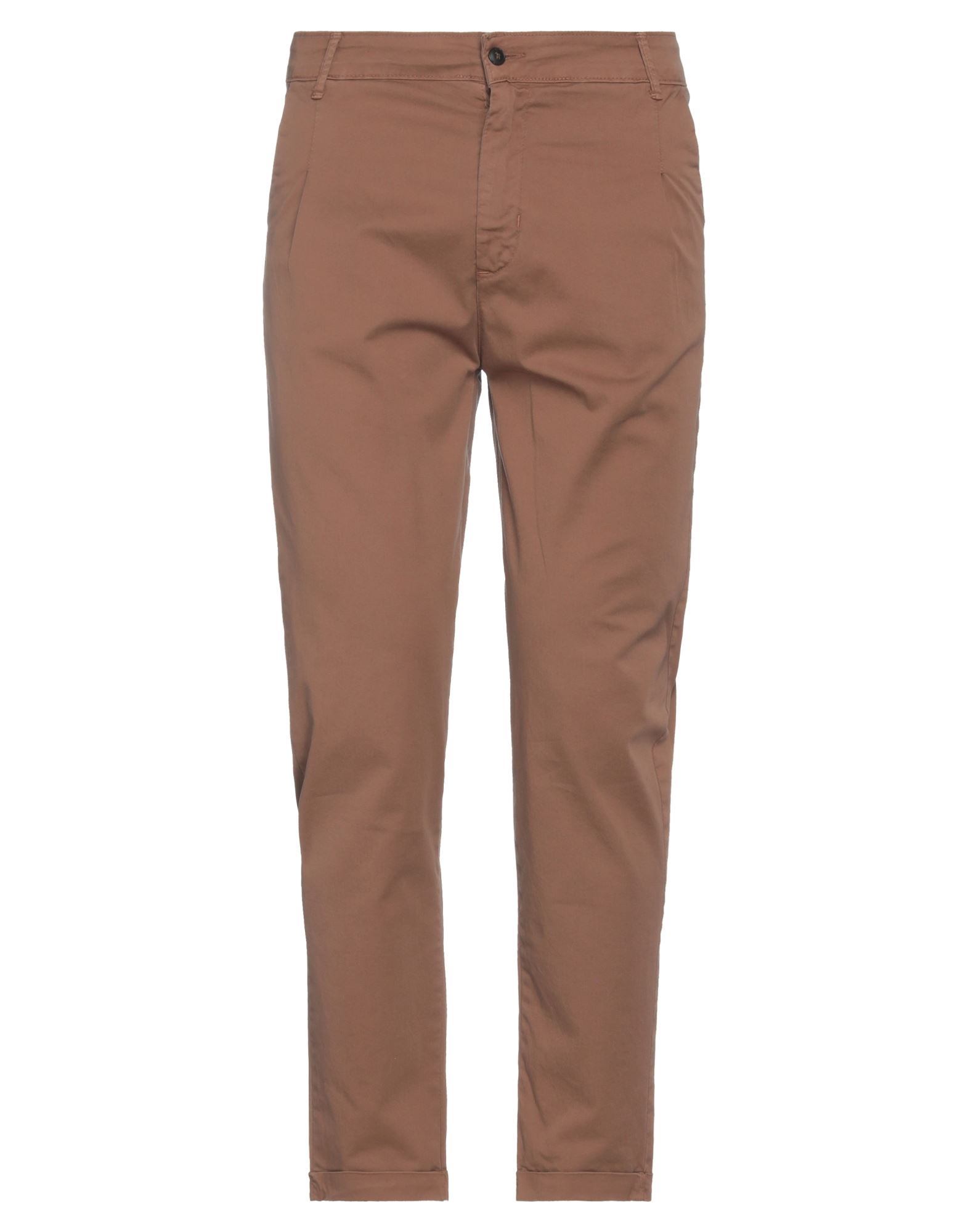 Stilosophy Man Pants Brown Size 38 Cotton, Elastane