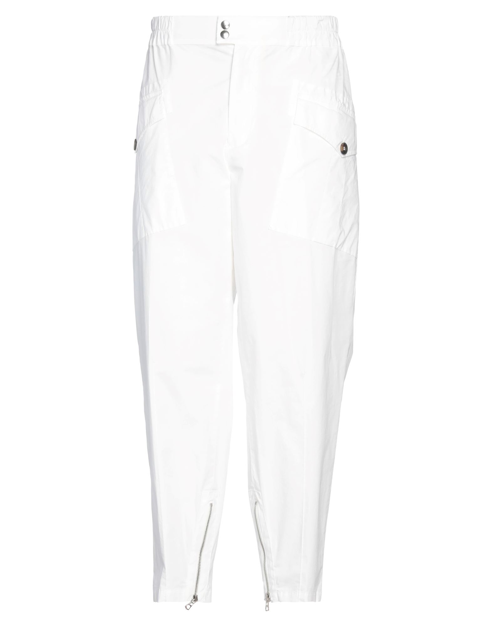 MESSAGERIE MESSAGERIE MAN PANTS WHITE SIZE 32 COTTON, ELASTANE