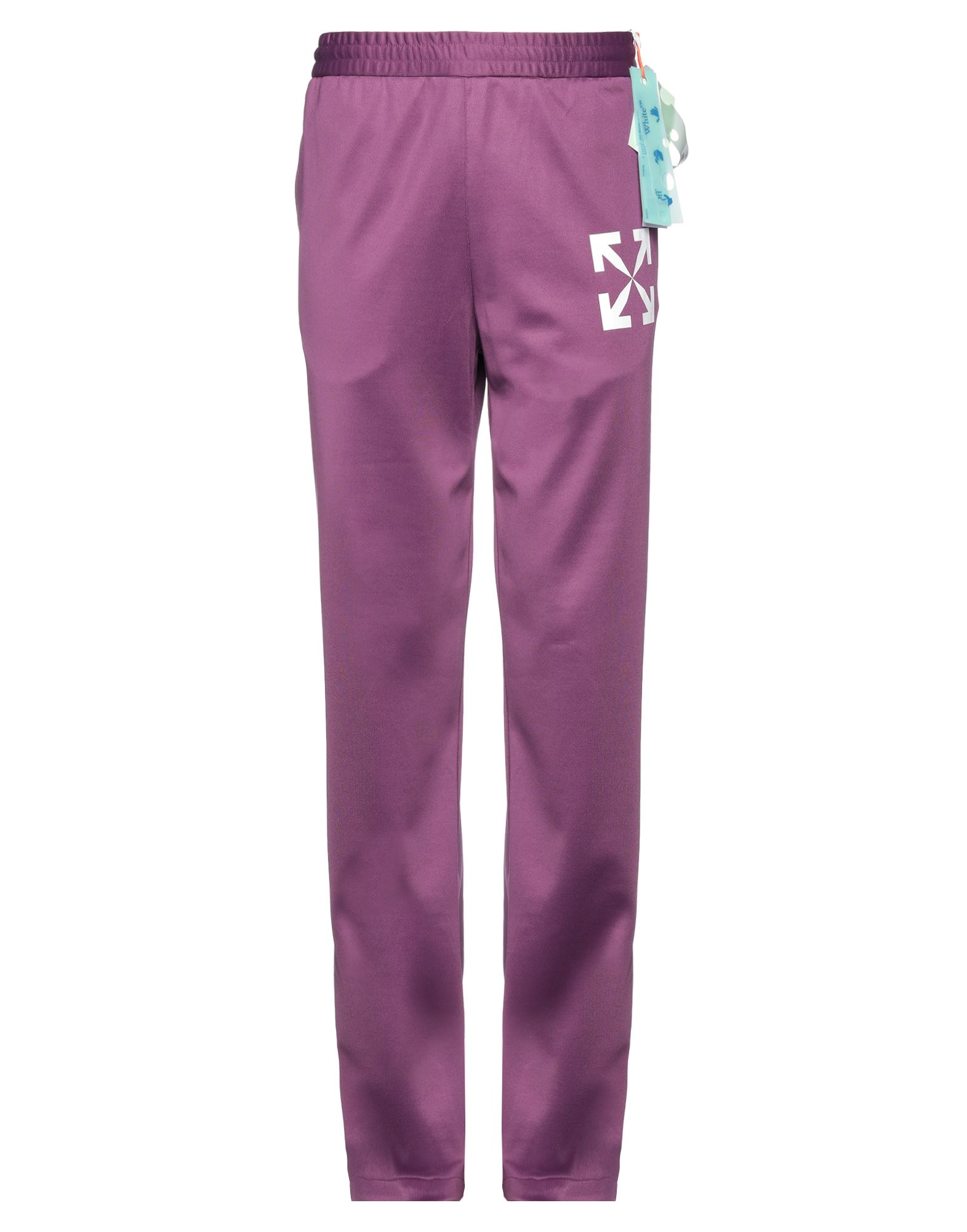 Off-white Man Pants Purple Size L Polyamide, Cotton, Elastane