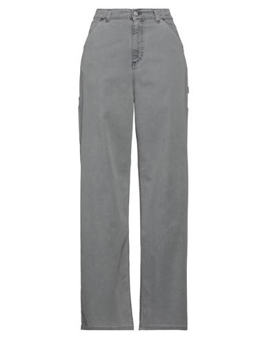 Carhartt Woman Denim Pants Lead Size 28 Cotton, Elastane In Grey