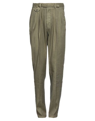 Lardini Man Pants Military Green Size 38 Linen, Cotton, Elastane