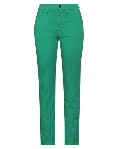 Shop Jacob Cohёn Woman Jeans Green Size 30 Cotton, Elastomultiester, Elastane, Polyester