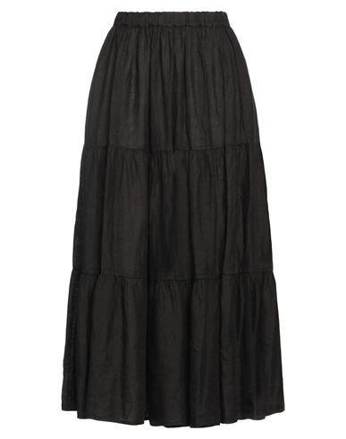 Antonelli Woman Long Skirt Dark Brown Size 10 Linen