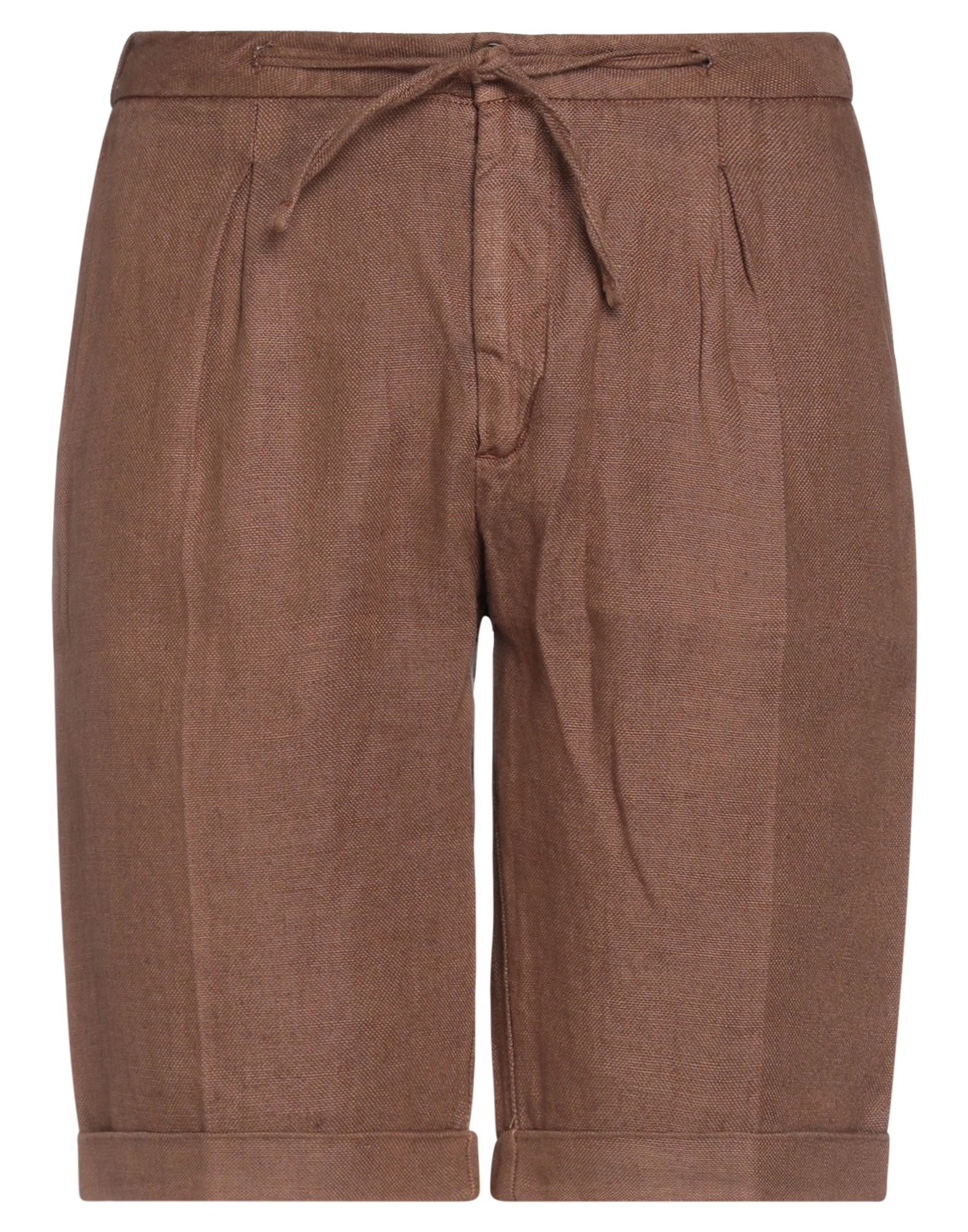 Bulgarini Man Shorts & Bermuda Shorts Brown Size 38 Linen