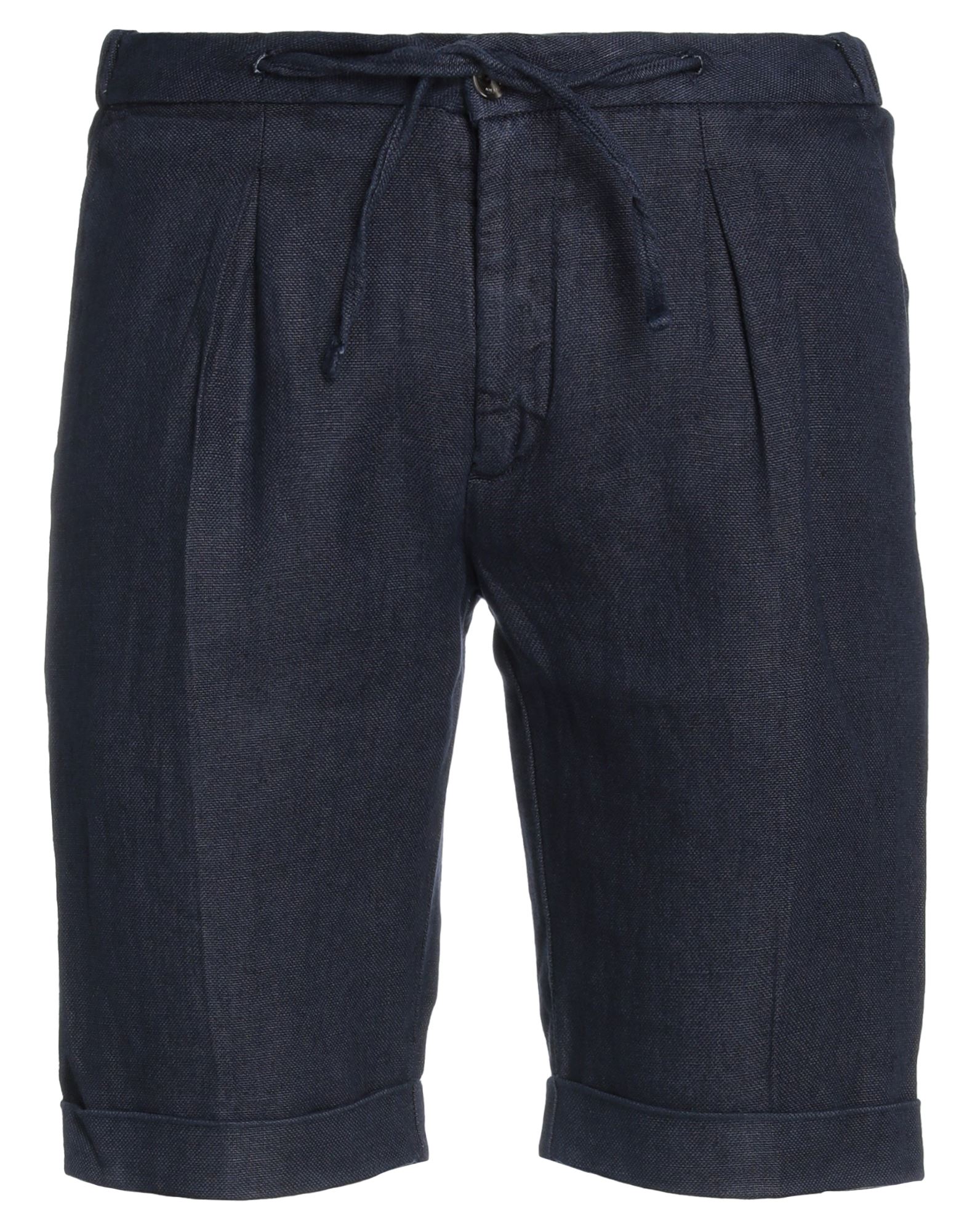 Bulgarini Man Shorts & Bermuda Shorts Midnight Blue Size 40 Linen
