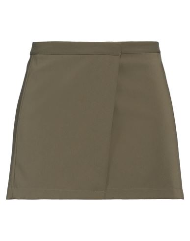 Shop Patrizia Pepe Woman Mini Skirt Military Green Size 10 Polyester, Elastane