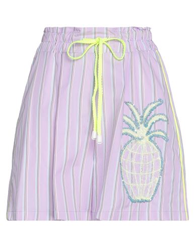 Dimora Woman Shorts & Bermuda Shorts Lilac Size 4 Cotton In Purple