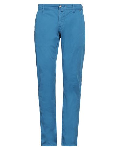Shop Jacob Cohёn Man Pants Azure Size 37 Cotton, Elastane In Blue