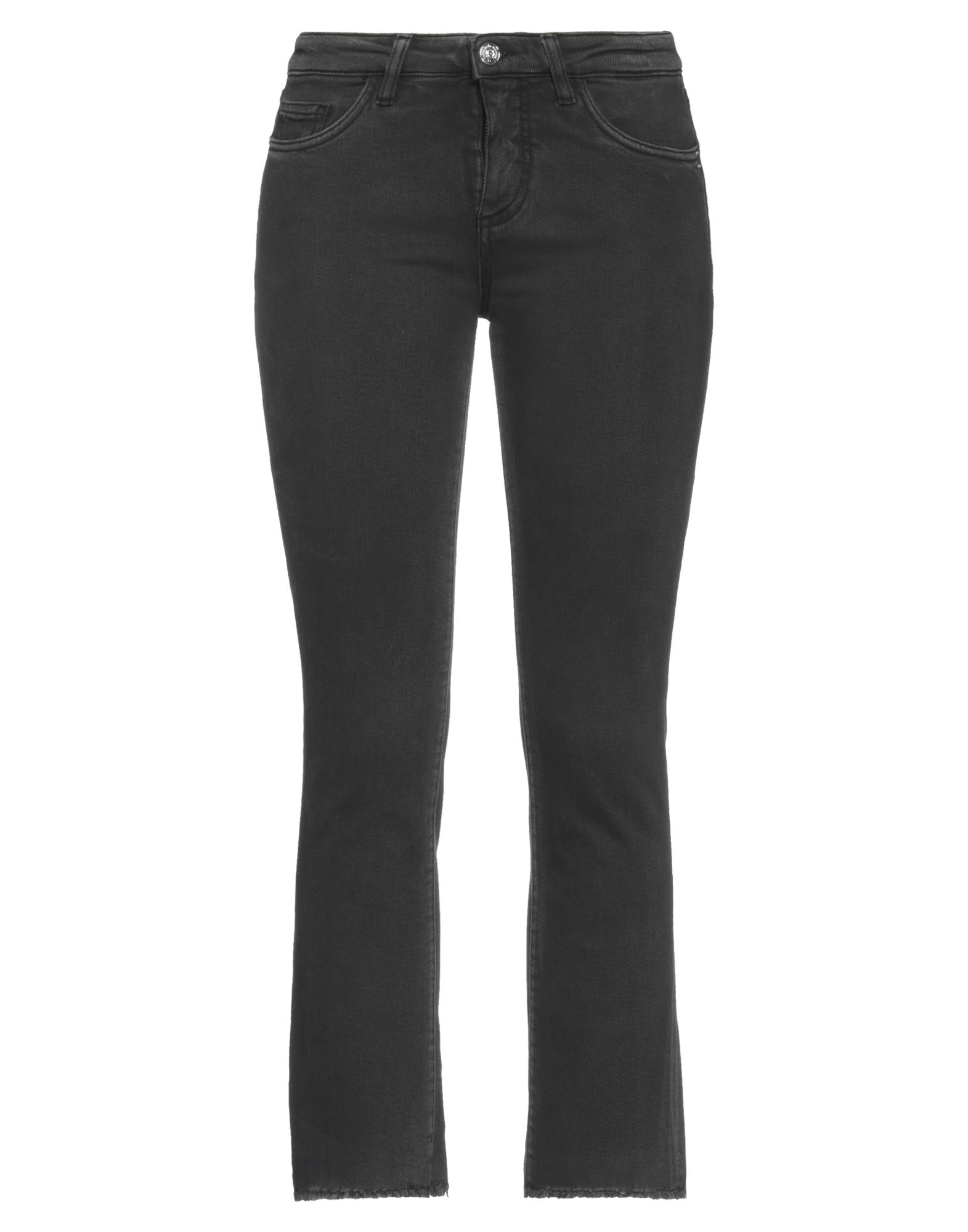 Nine:inthe:morning Nine In The Morning Woman Denim Cropped Steel Grey Size 29 Cotton, Polyester, Elastane