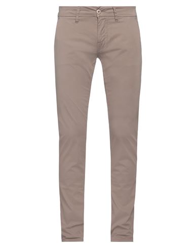 Guess Man Pants Light Brown Size 36w-32l Cotton, Elastane In Grey