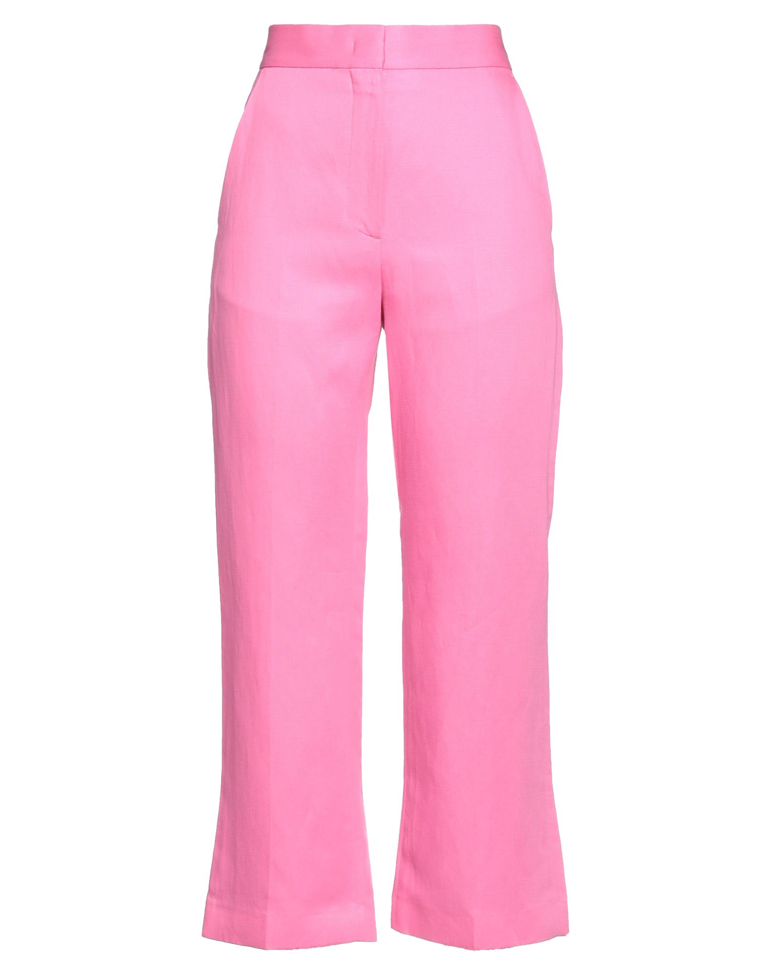 Shop Msgm Woman Pants Pink Size 8 Linen, Lyocell