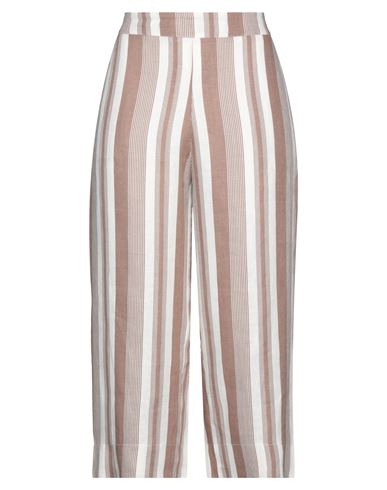 Alpha Studio Woman Cropped Pants Light Brown Size 8 Linen In Beige