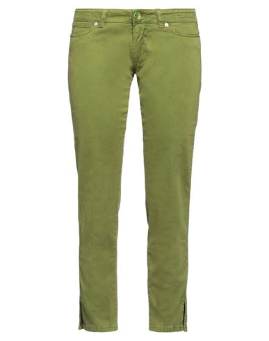 Jacob Cohёn Woman Cropped Pants Military Green Size 28 Cotton, Elastane
