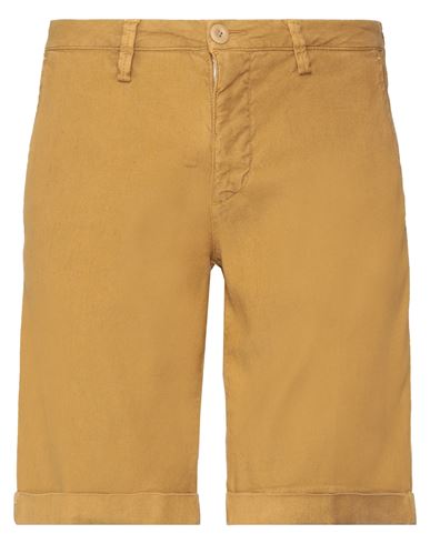 Modfitters Man Shorts & Bermuda Shorts Ocher Size 31 Linen, Cotton, Elastane In Yellow