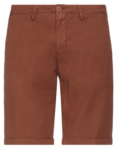 Modfitters Man Shorts & Bermuda Shorts Brown Size 38 Linen, Cotton, Elastane
