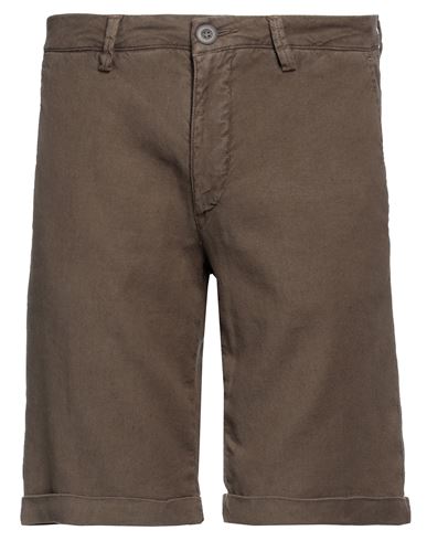 Shop Modfitters Man Shorts & Bermuda Shorts Cocoa Size 33 Linen, Cotton, Elastane In Brown