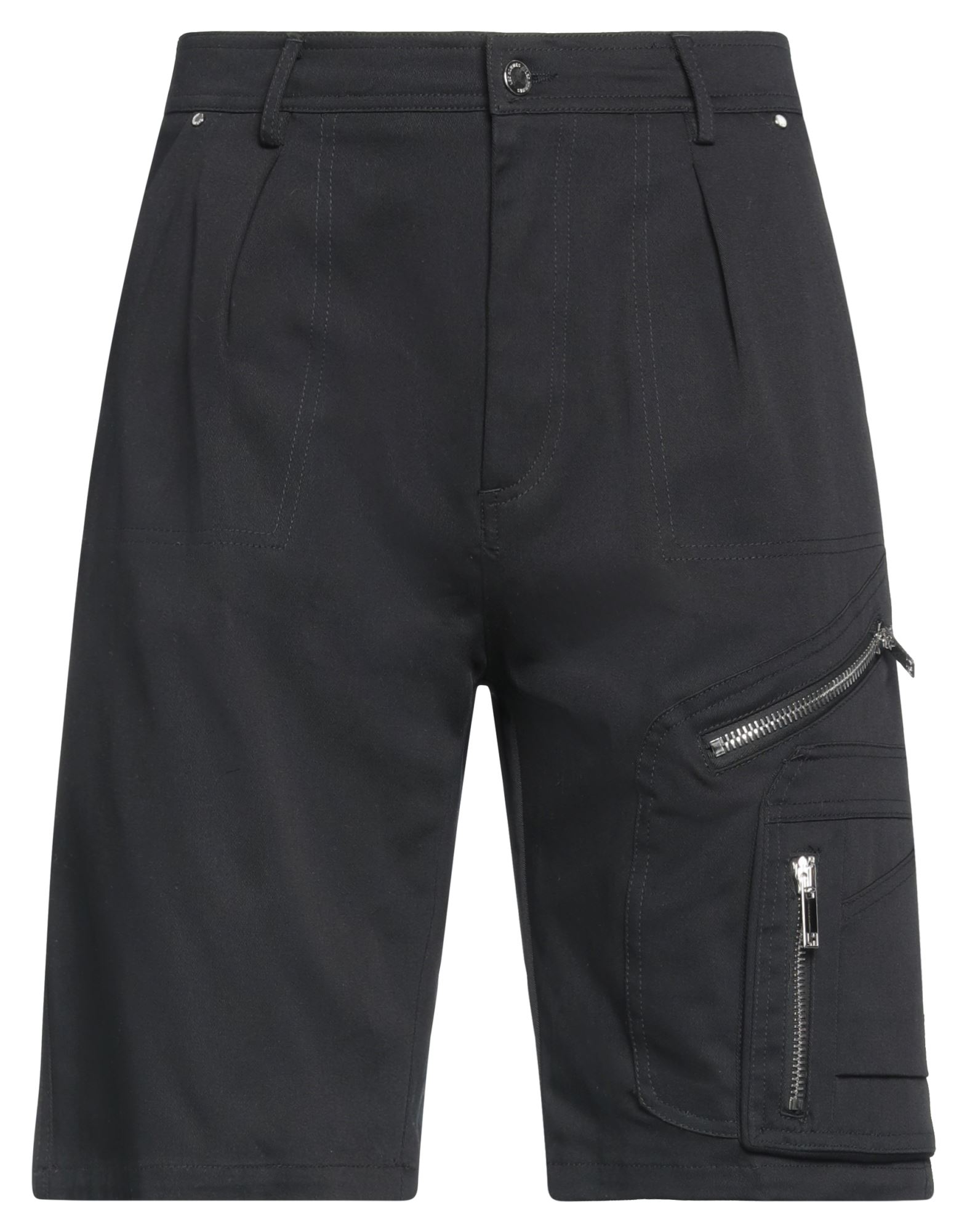 Les Hommes Man Shorts & Bermuda Shorts Black Size 40 Cotton, Elastane