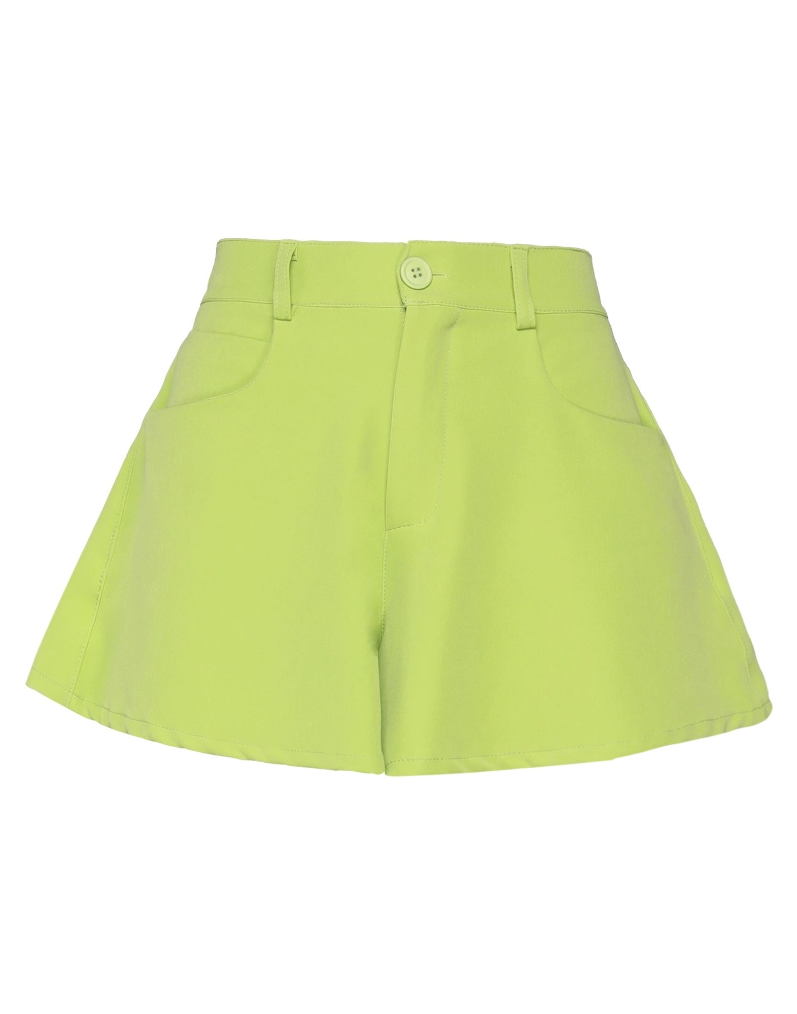 Vanessa Scott Woman Shorts & Bermuda Shorts Acid Green Size M Polyester, Elastane In Green