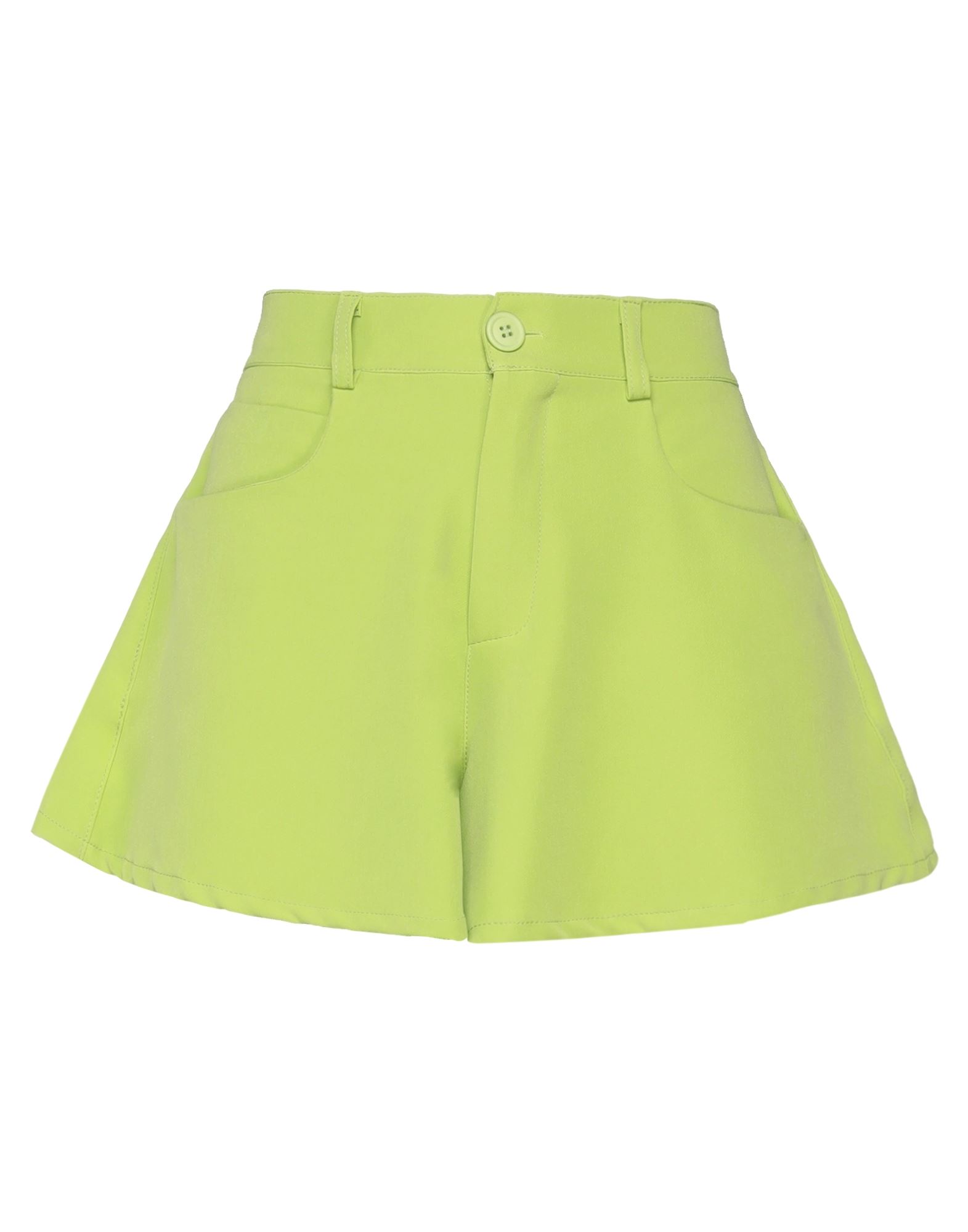 VANESSA SCOTT VANESSA SCOTT WOMAN SHORTS & BERMUDA SHORTS ACID GREEN SIZE M POLYESTER, ELASTANE