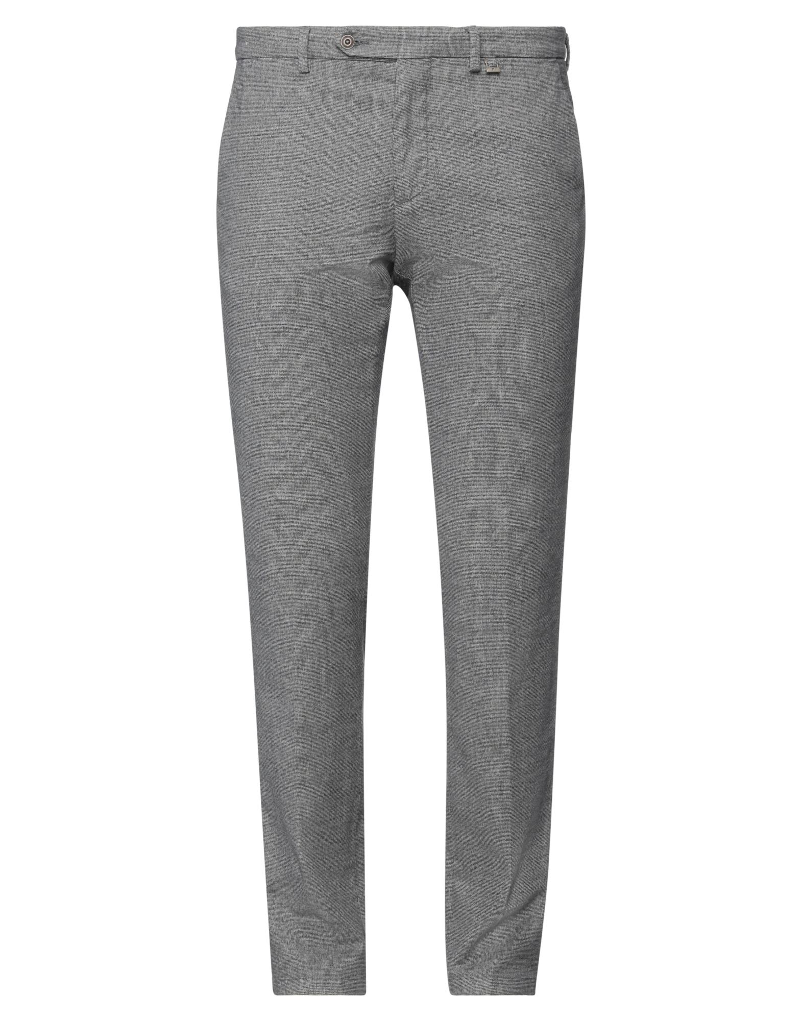 Paoloni Man Pants Grey Size 44 Cotton, Elastane