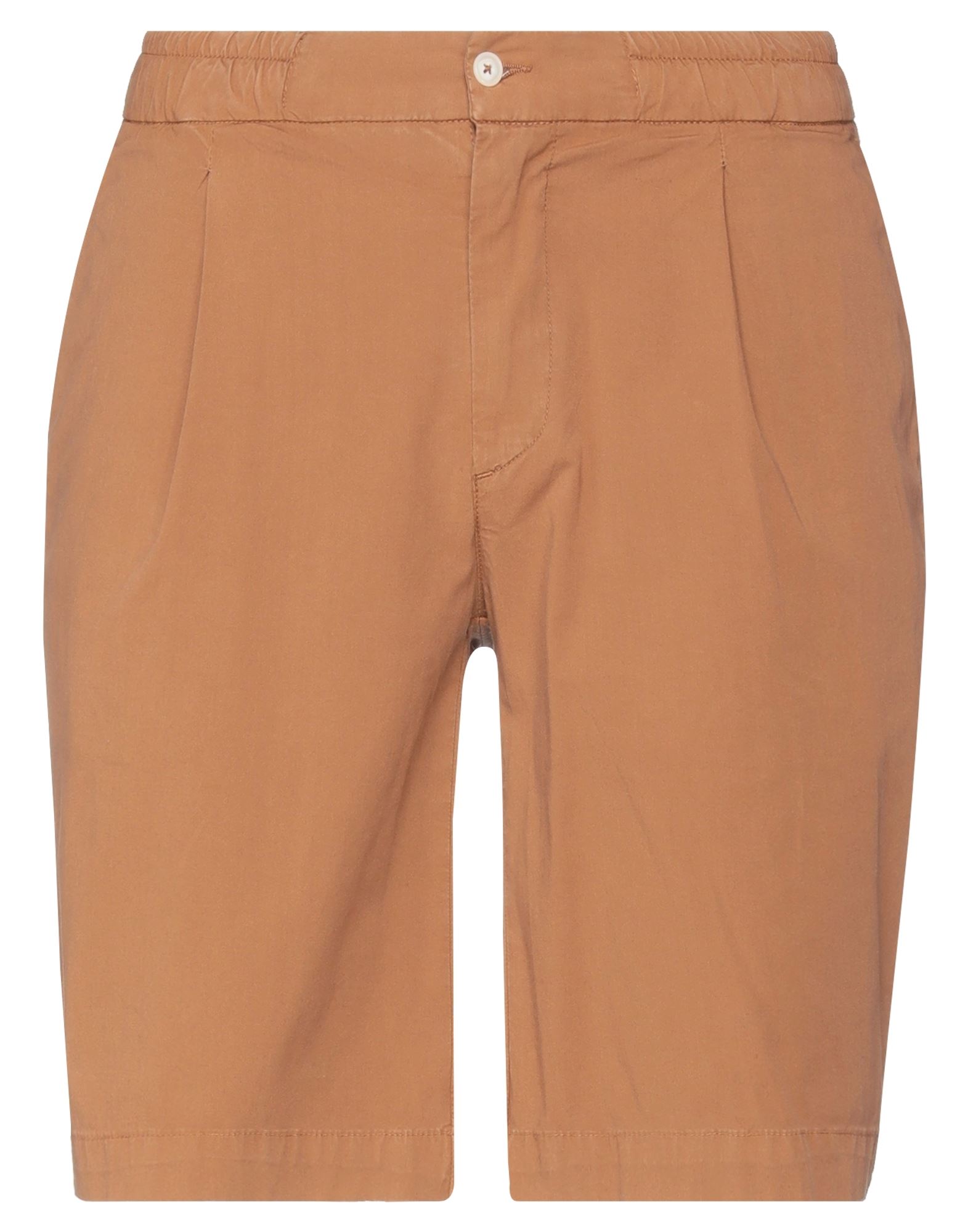 Shop 0/zero Construction Man Shorts & Bermuda Shorts Camel Size 34 Cotton, Linen, Elastane In Beige