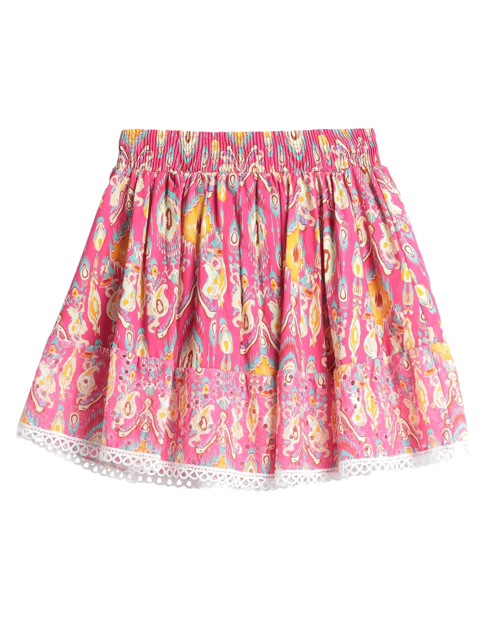 Shop Vanessa Scott Woman Mini Skirt Fuchsia Size Onesize Cotton, Elastic Fibres In Pink