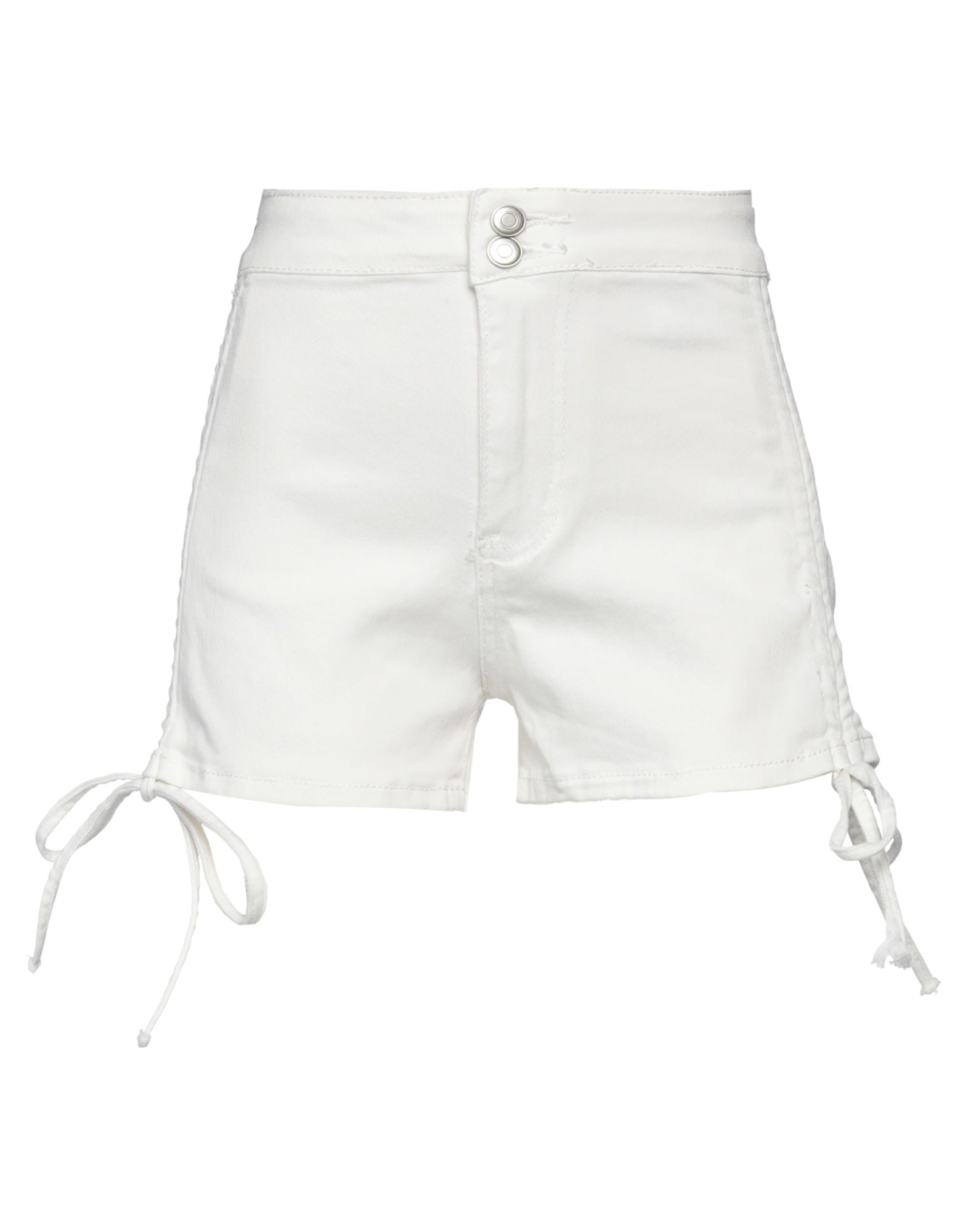 Vanessa Scott Woman Shorts & Bermuda Shorts Ivory Size M Cotton, Polyester In White