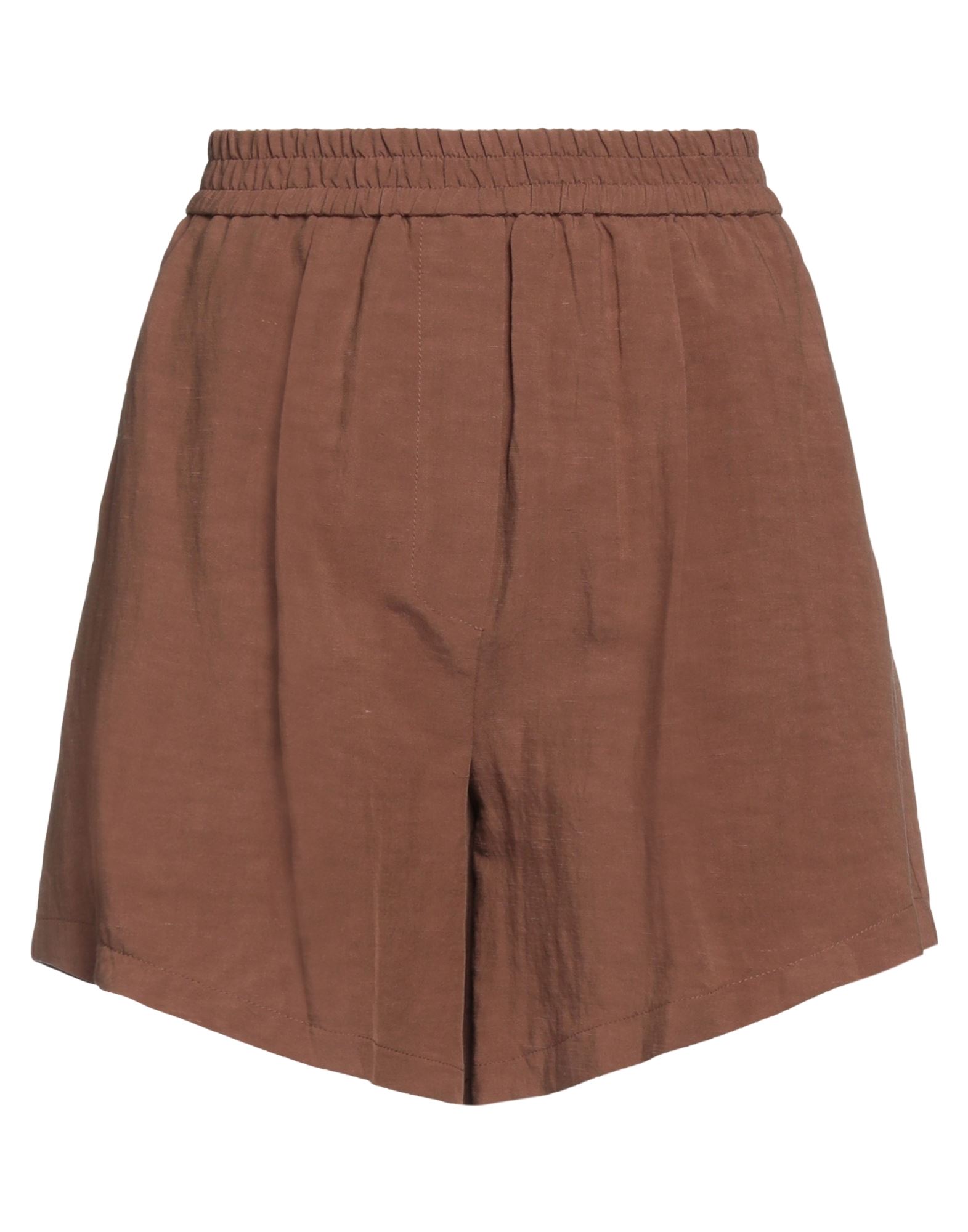 8pm Woman Shorts & Bermuda Shorts Brown Size M Viscose, Linen