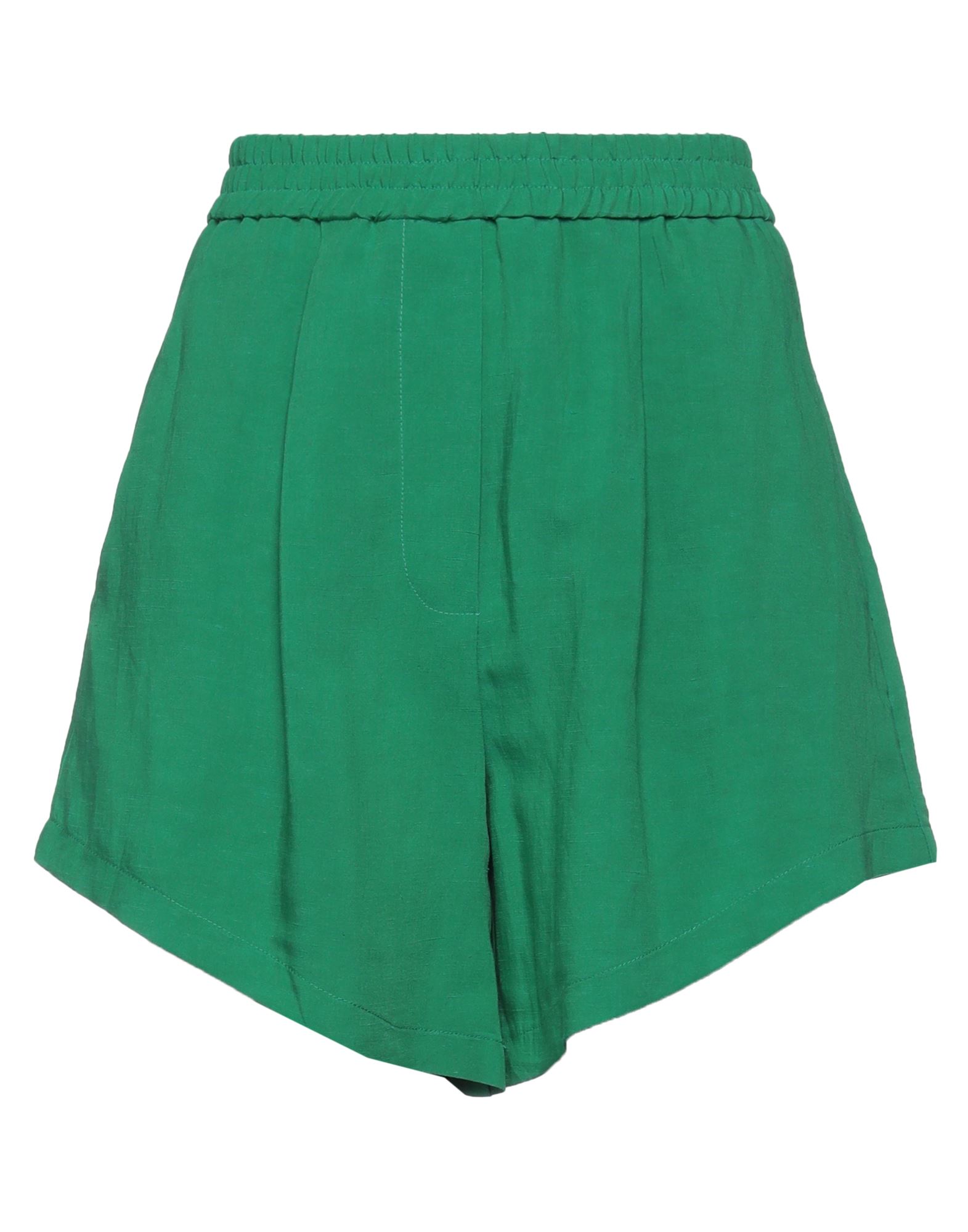 8pm Woman Shorts & Bermuda Shorts Green Size Xxs Viscose, Linen