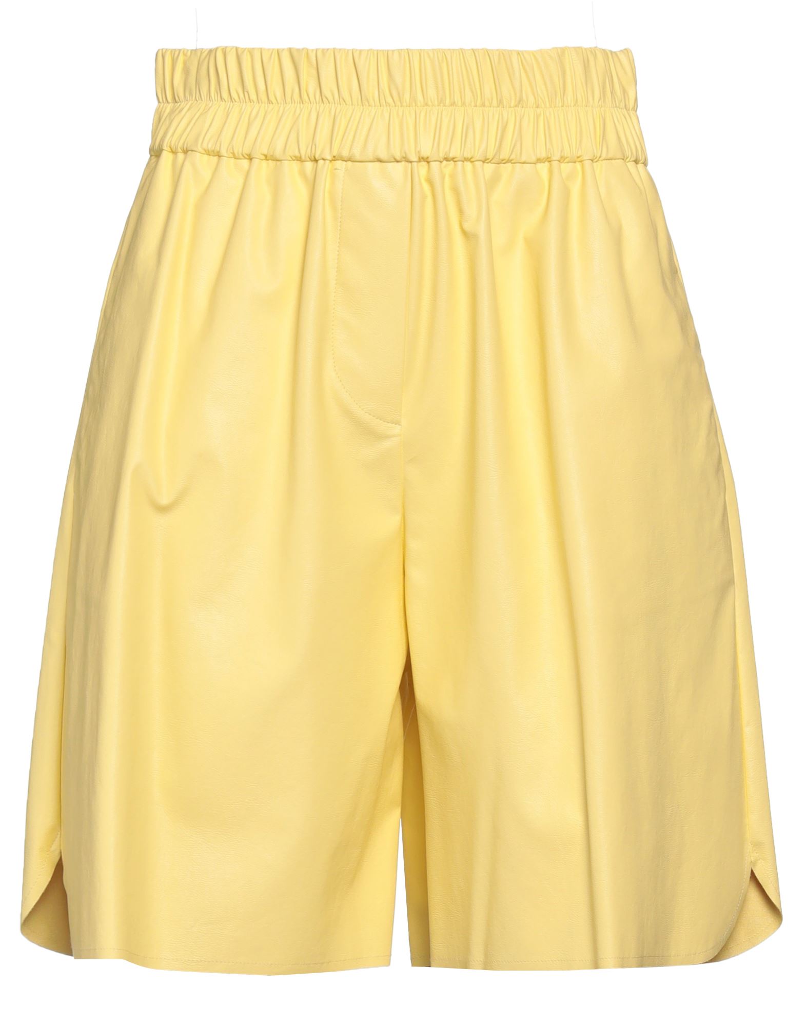 Douuod Woman Shorts & Bermuda Shorts Yellow Size 8 Polyurethane, Viscose