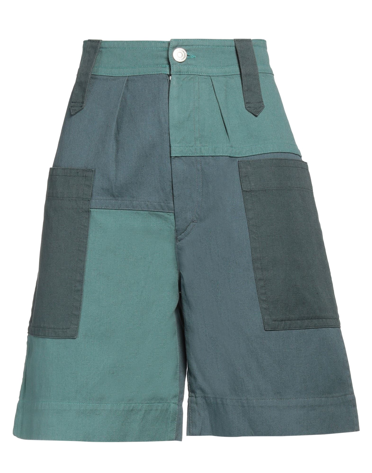 Isabel Marant Étoile Marant Étoile Woman Shorts & Bermuda Shorts Slate Blue Size 4 Organic Cotton, Linen