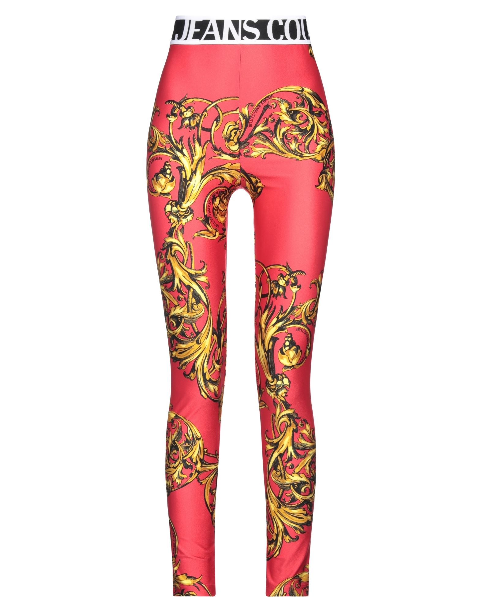 red versace leggings