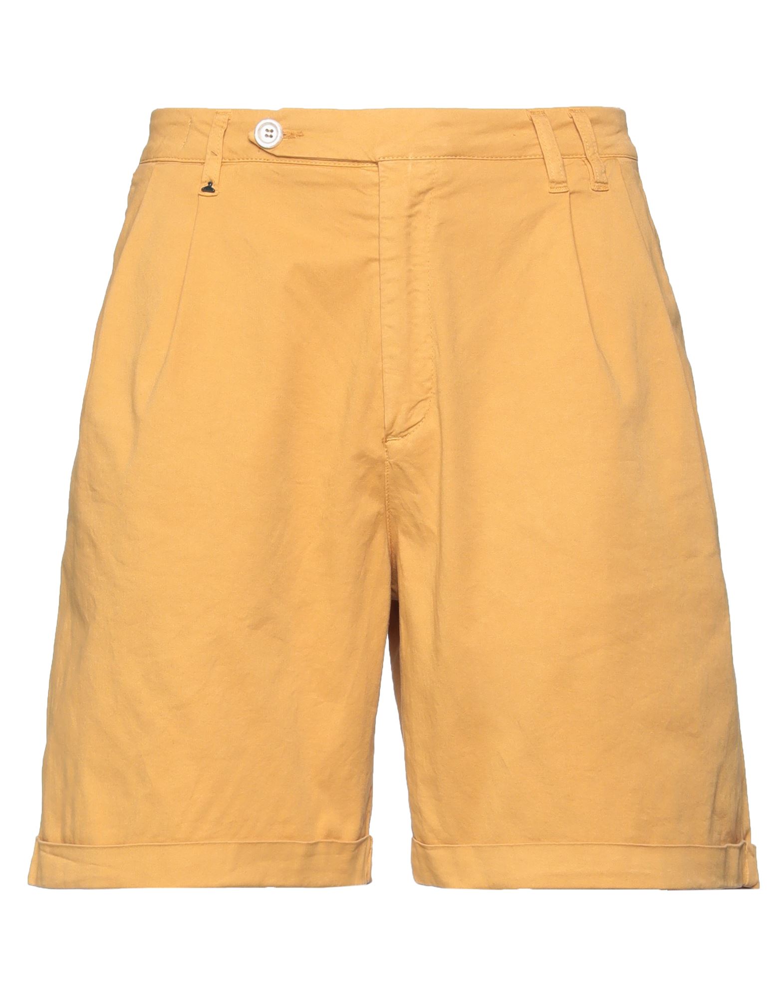 Shop Berna Man Shorts & Bermuda Shorts Ocher Size 32 Cotton, Elastane In Yellow