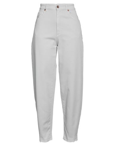 European Culture Avantgar Denim By  Woman Pants Light Grey Size 27 Cotton, Polyester, Elastane