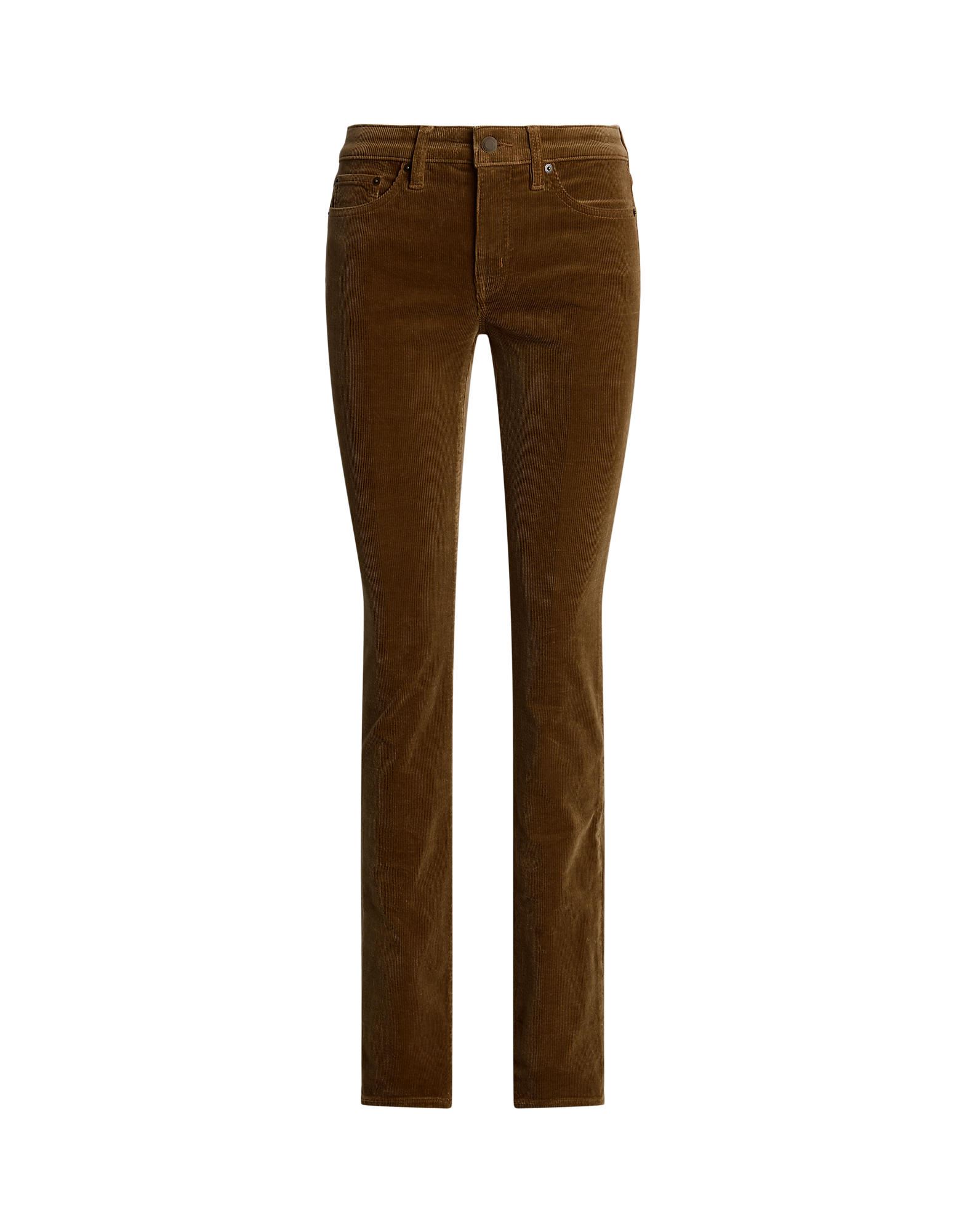 ԥ볫LAUREN RALPH LAUREN ǥ ѥ ֥饦 4 åȥ 98% / ݥꥦ쥿 2% STRETCH CORDUROY MID-RISE STRAIGHT PANT