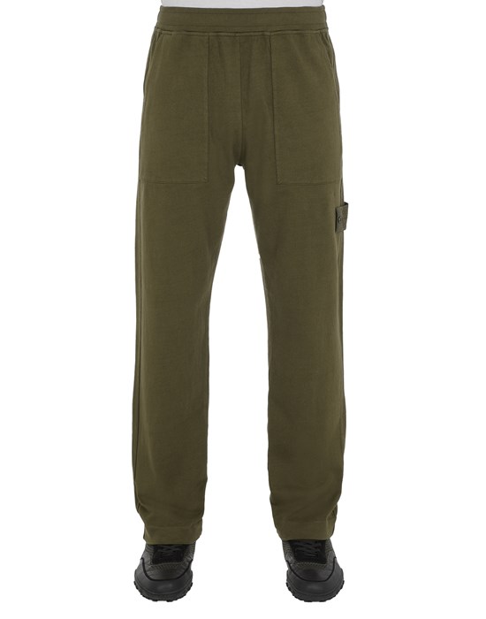  STONE ISLAND 602F3 STONE ISLAND GHOST PIECE_ORGANIC COTTON  Fleece Trousers Man Military Green