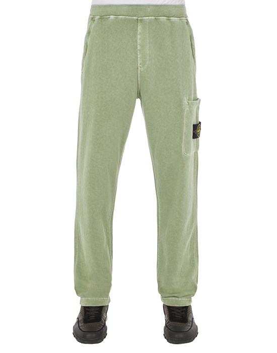 Sold out - STONE ISLAND 62560 'OLD' TREATMENT  Fleece Pants Man Sage Green