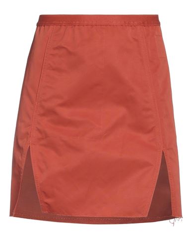 Rick Owens Drkshdw Drkshdw By Rick Owens Woman Mini Skirt Rust Size M Recycled Polyamide, Organic Cotton In Red