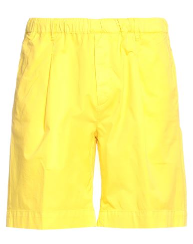 40weft Man Shorts & Bermuda Shorts Yellow Size 34 Cotton, Elastane