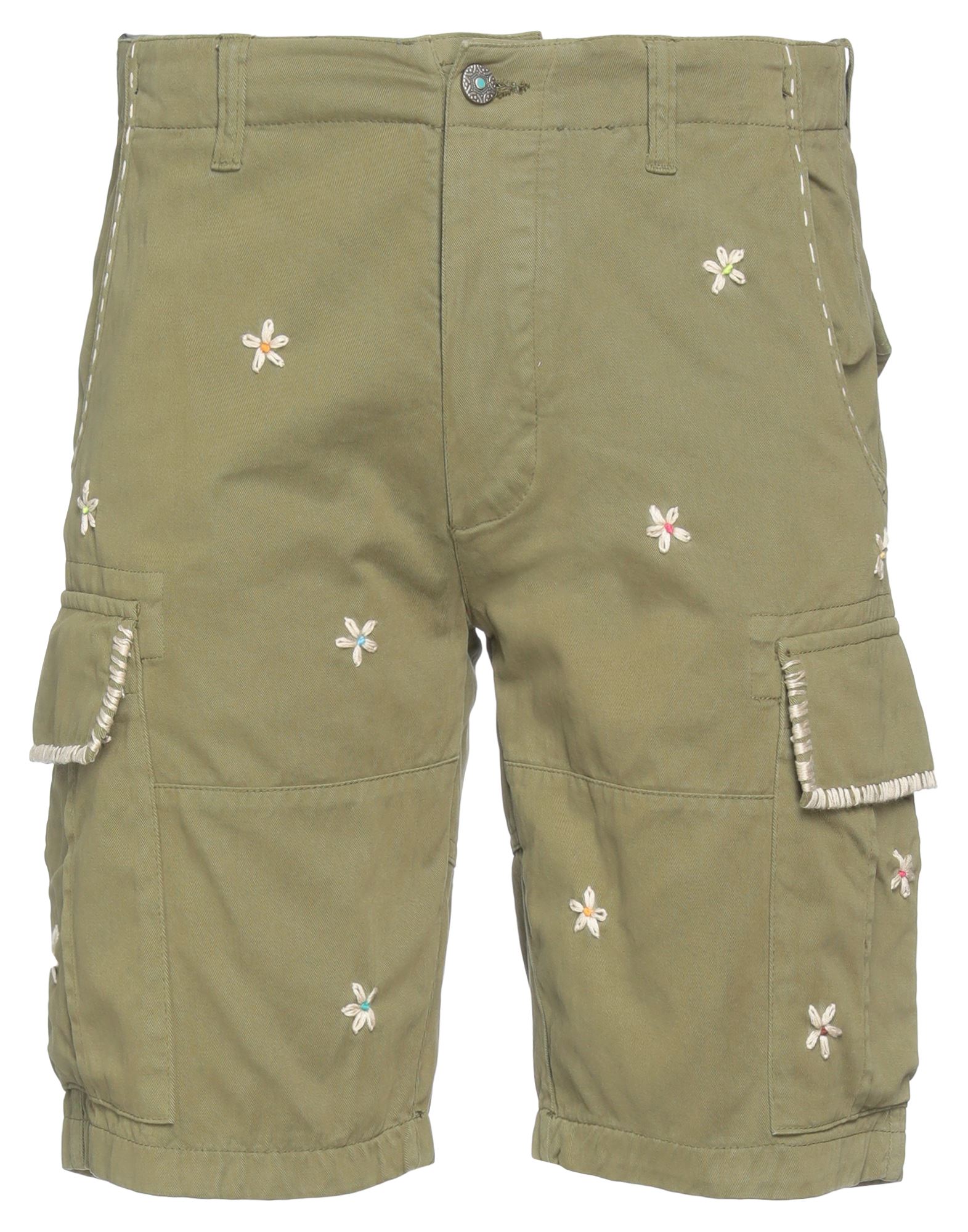 Front Street 8 Man Shorts & Bermuda Shorts Military Green Size 34 Cotton