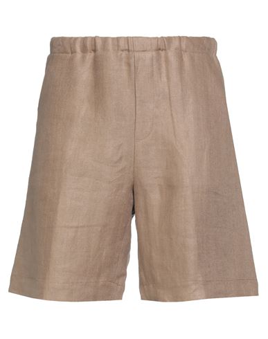 Nine In The Morning Man Shorts & Bermuda Shorts Camel Size 36 Linen In Beige