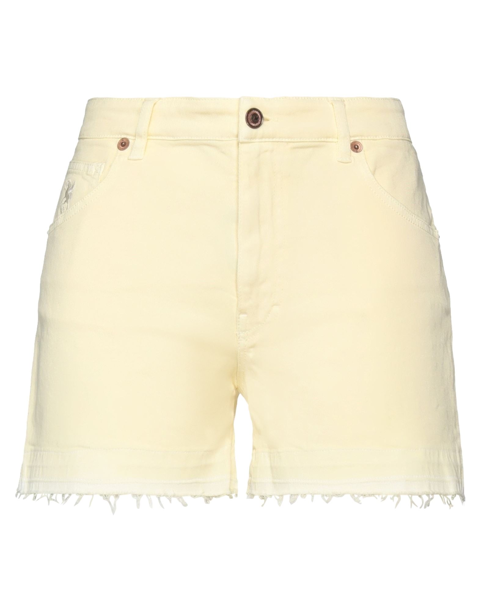 Avantgar Denim By European Culture Woman Shorts & Bermuda Shorts Light Yellow Size 30 Cotton, Polyes