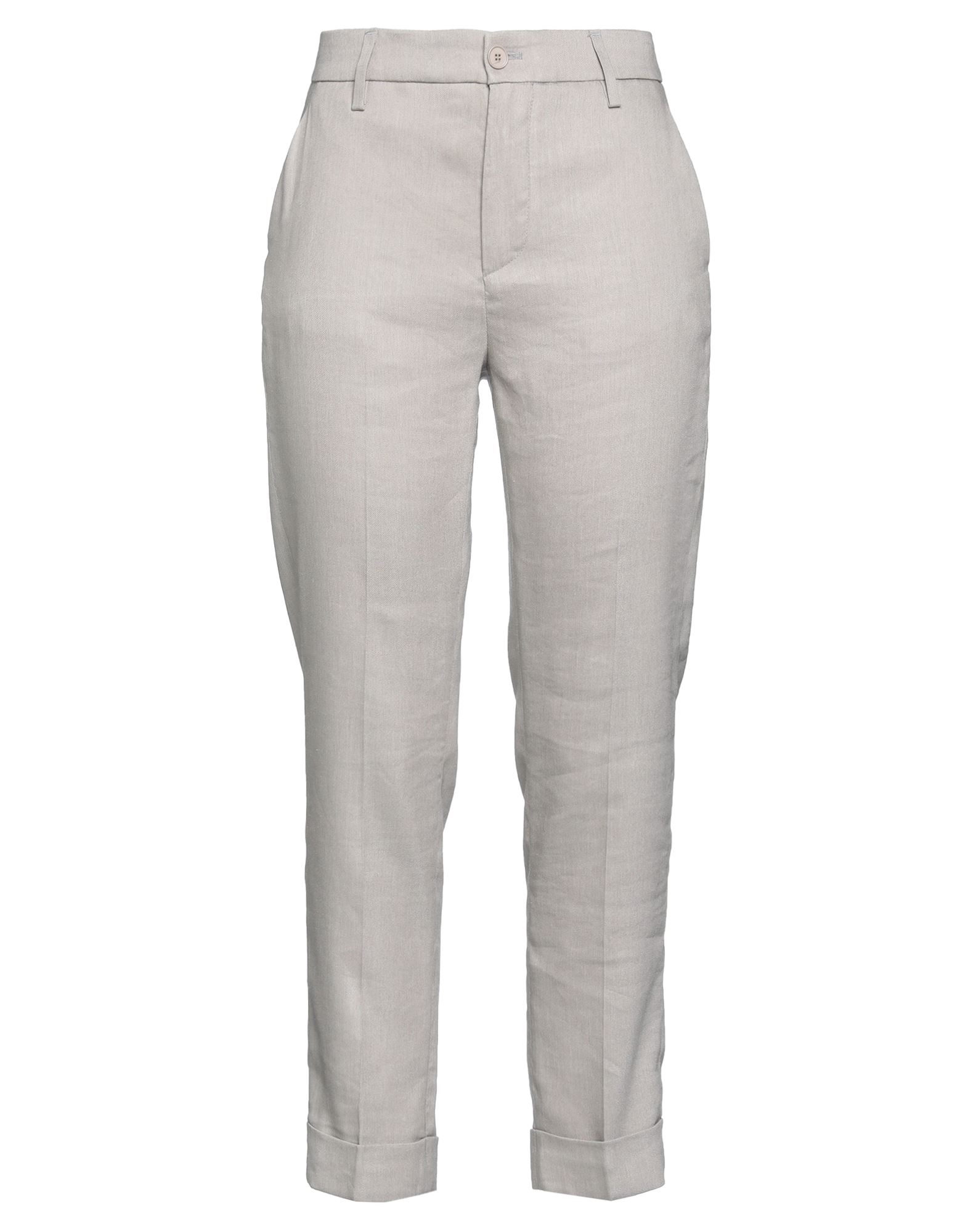 Dondup Woman Pants Light Grey Size 29 Viscose, Linen, Elastane In Grey