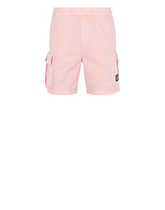 Sold out - STONE ISLAND L1304 ORGANIC COTTON_'OLD' TREATMENT  Bermuda shorts Man Pink