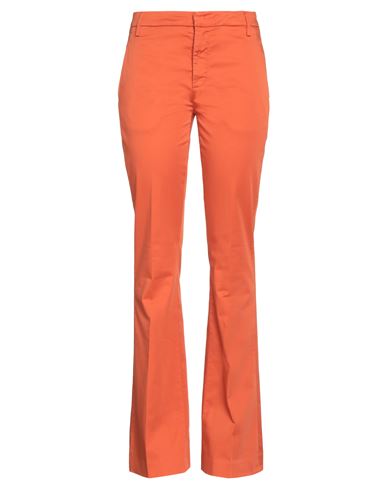 Dondup Woman Pants Orange Size 28 Cotton, Elastane