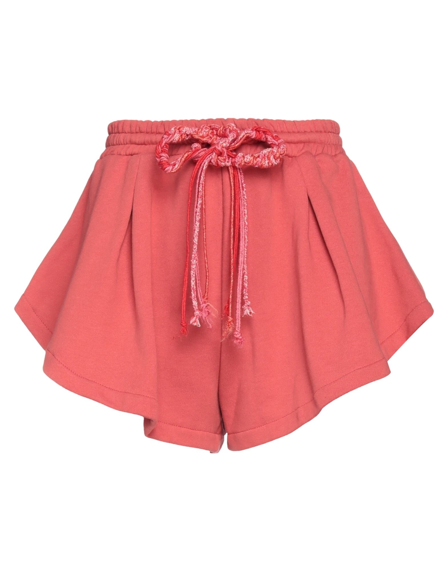 Dondup Woman Shorts & Bermuda Shorts Brick Red Size L Cotton, Elastane