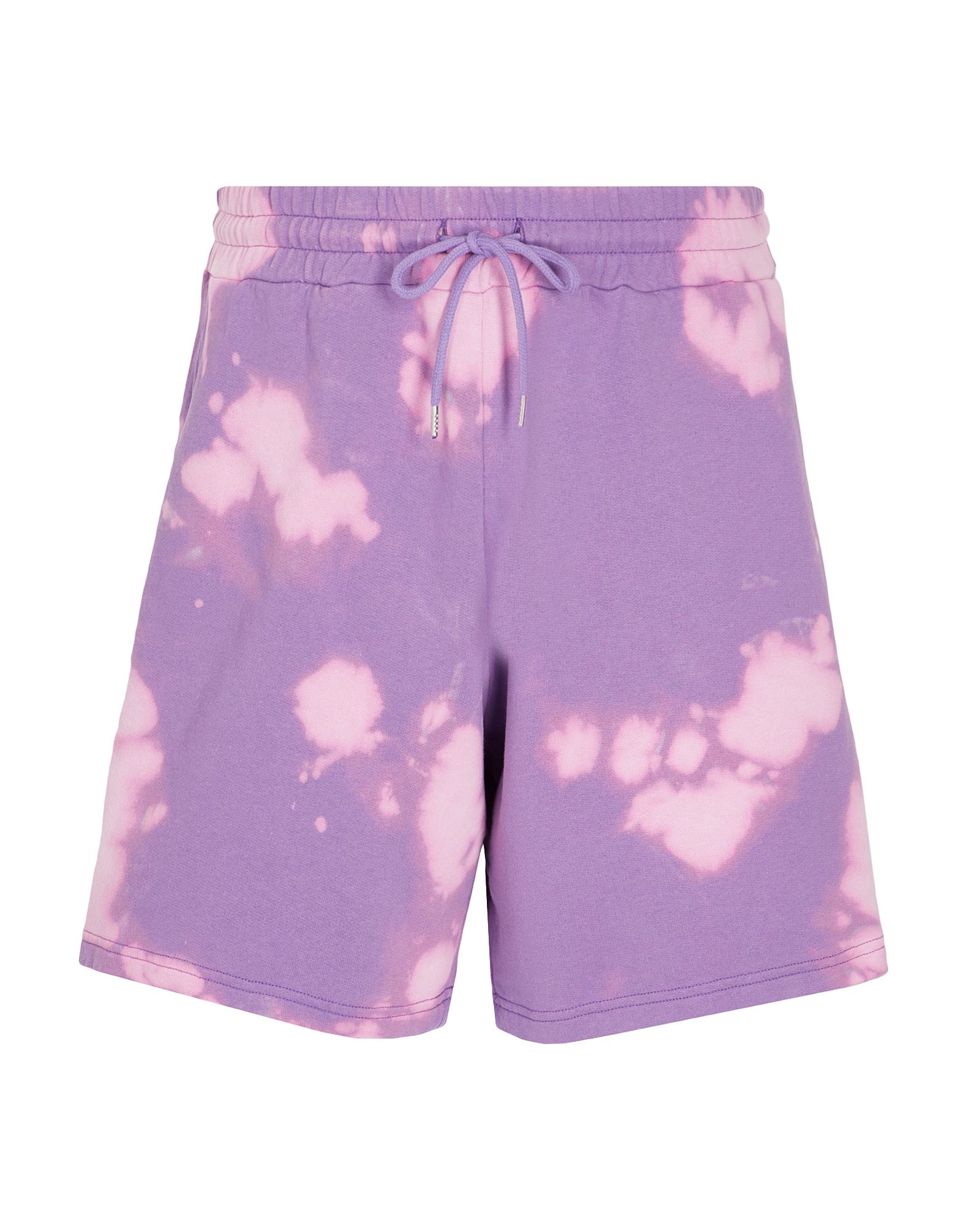 8 By Yoox Organic Cotton Tie & Dye Crewneck Shorts Man Shorts & Bermuda Shorts Light Purple Size Xxl