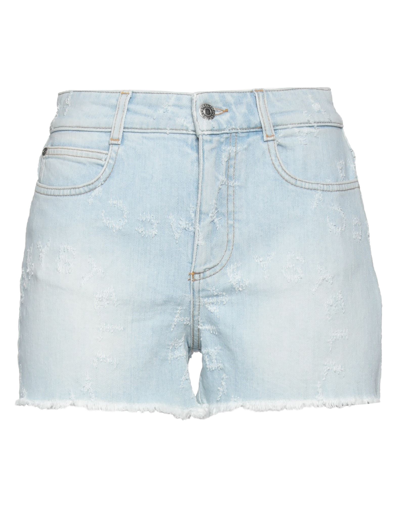 Shop Stella Mccartney Woman Denim Shorts Blue Size 26 Cotton, Elastane