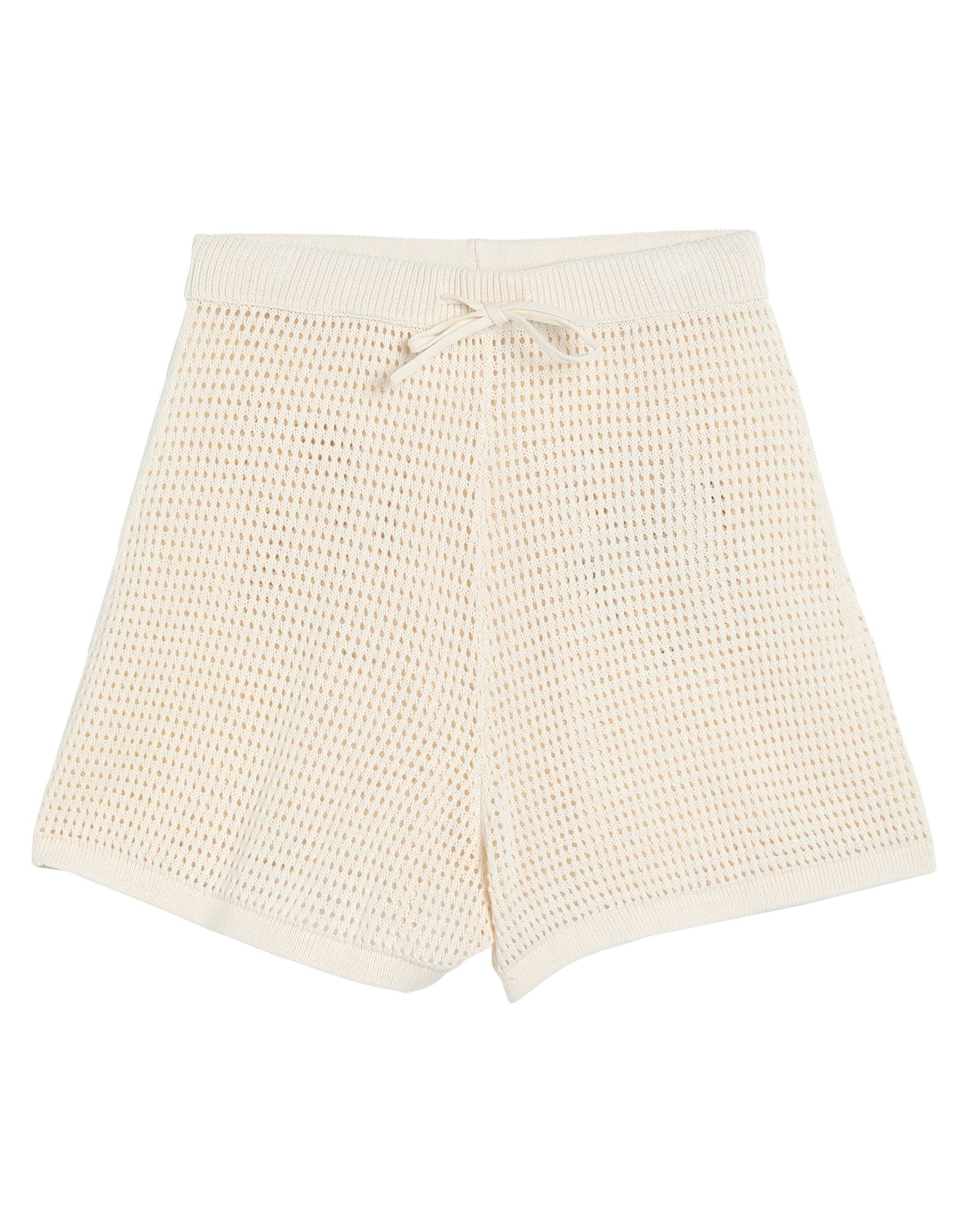Nanushka Off-white Crocheted Fico Shorts In Beige