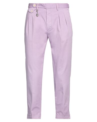 Manuel Ritz Man Pants Lilac Size 28 Cotton, Elastane In Purple